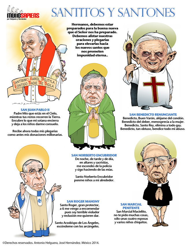 Santitos y santones. DOmingo 27 de abril de 2014.